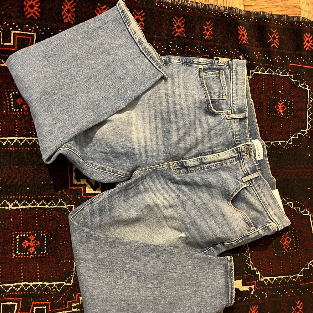 Loft  “Made and Loved” Loft classic distressed blue jeans 32p - Picture 3 of 9